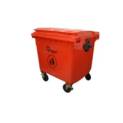 QRUBBER - Basurero Contenedor Basura 1100 lts rojo