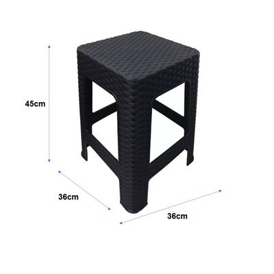 Imagen 2 del producto Piso Banco Rattan Plastico Pack 4 Unidades Negro
