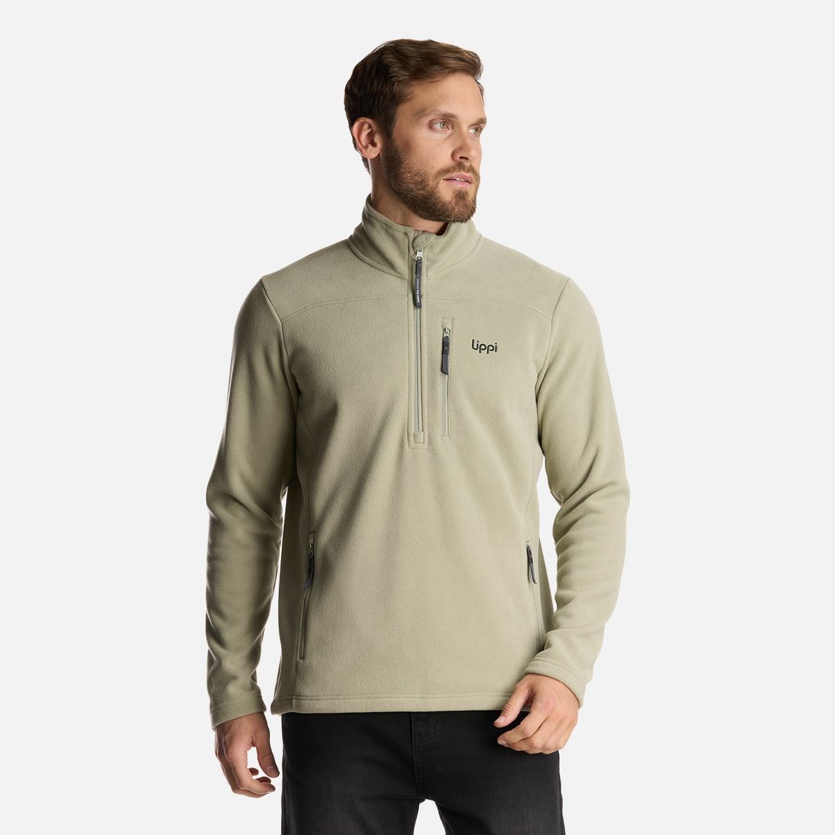 LIPPI - Chaqueta Hombre Paicavi Therm-Pro 14 Zip Jacket Verde Grisaceo Lippi