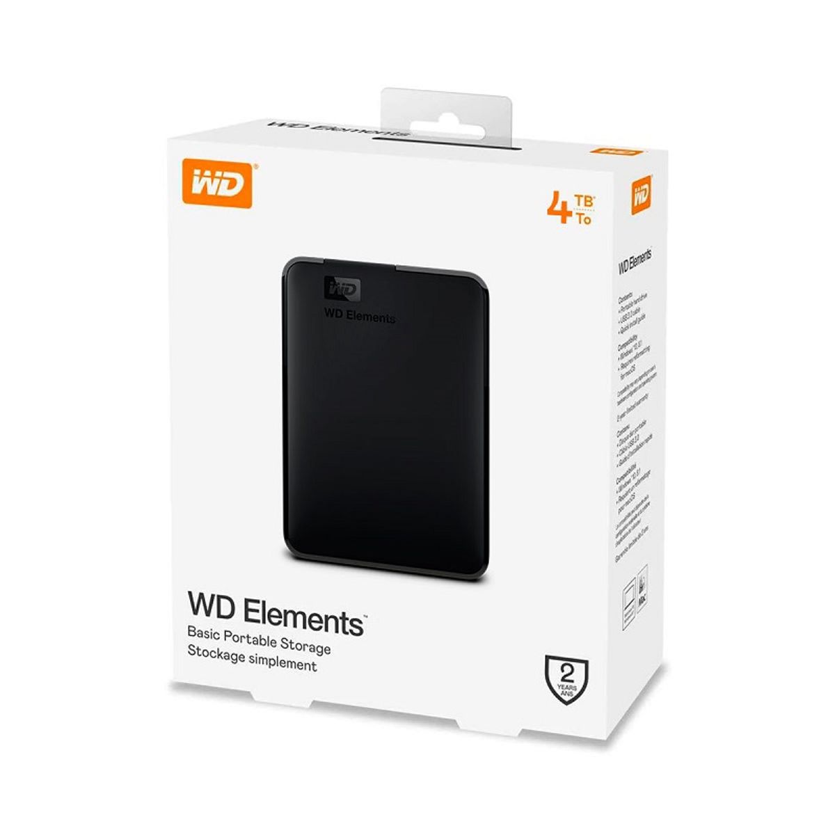 WESTERN DIGITAL - Disco Duro Externo Western Digital Elements 4Tb usb 3.0 Usb 3.0 Negro
