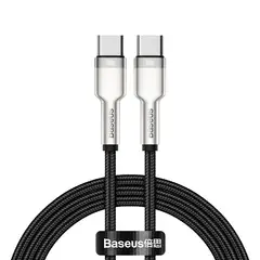 BASEUS - Cable Carga Rápida Metálico Tipo-C a Tipo-C 100 cm 100W Negro