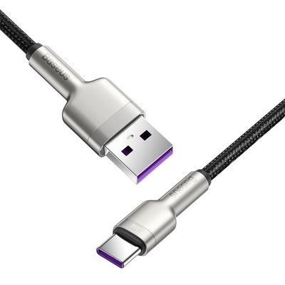 Imagen 2 del producto Cable Carga Rápida Metálico USB a Tipo-C de 200 cm 66W Negro