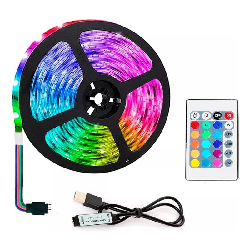 DM - TIRA LED INTERIOR USB 5V LED 5050 5 METROS DM