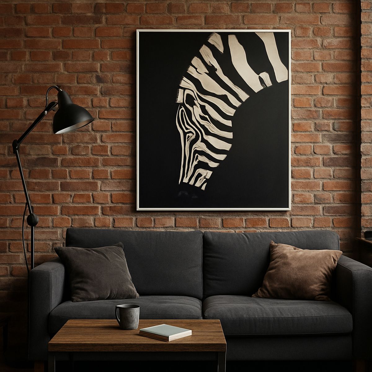 GENERICO - Cuadro Decorativo Cebra Safari Estilo Realista Acrílico 90x70 Pintado a mano