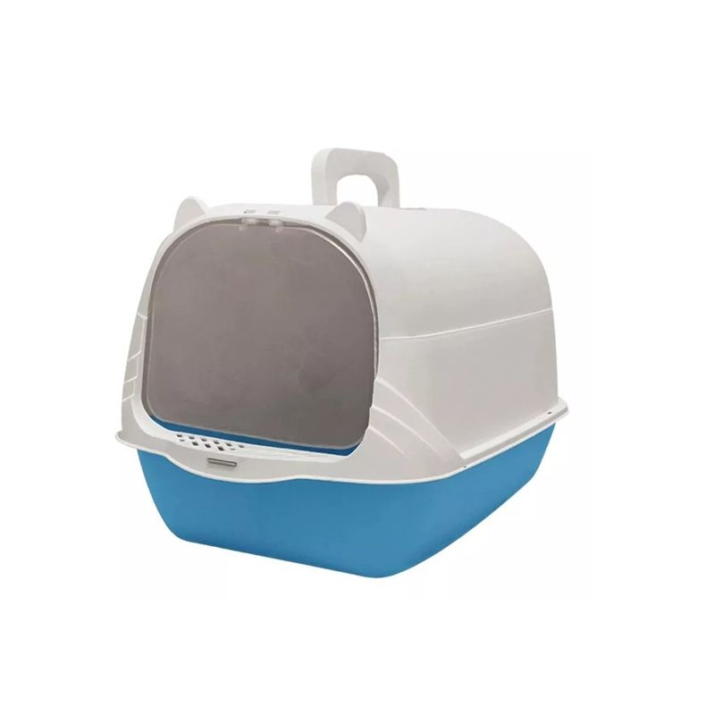GENERICO - Caja Arenero Baño Sanitario Cerrado Gato Grande Xl Azul.