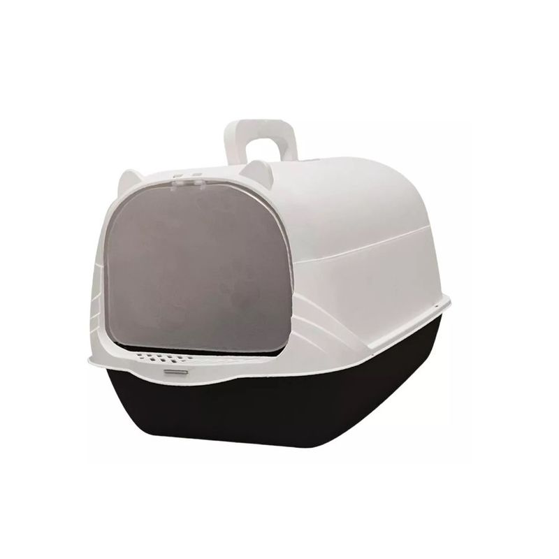 GENERICO - Caja Arenero Baño Sanitario Cerrado Gato Grande Xl Negro.