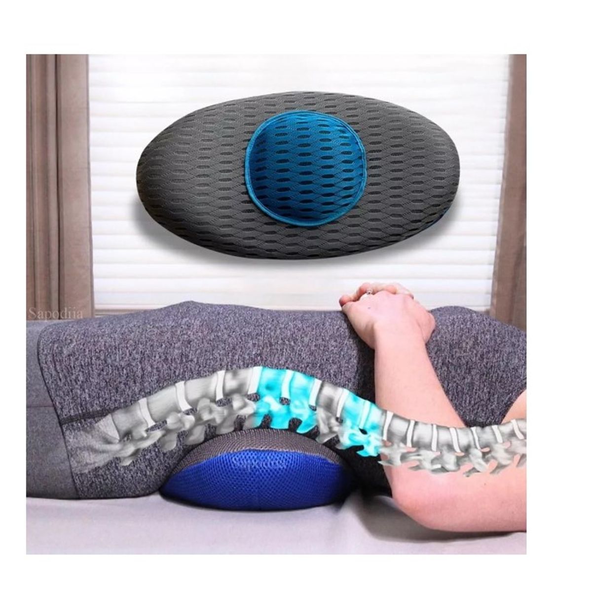 GENERICO - Almohada De Apoyo Lumbar Y Espalda Alivia Dolor Viscoelastic