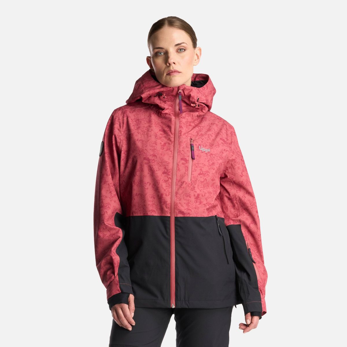 LIPPI - Chaqueta Mujer Sierra Nevada Light B-Dry Hoody Jacket Print rosa Lippi