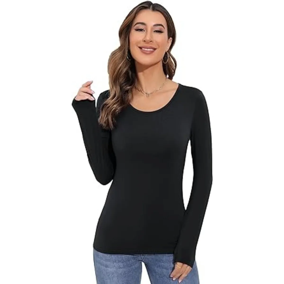 GARSIL - Pack 4 Camiseta Primera Capa De Bambú Polera Manga Larga Mujer
