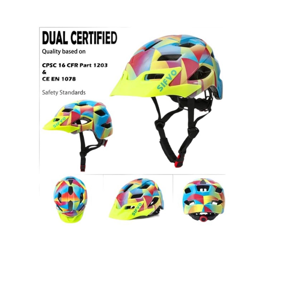 GENERICO - Casco Bicicleta Niños Sifvo Multicolor