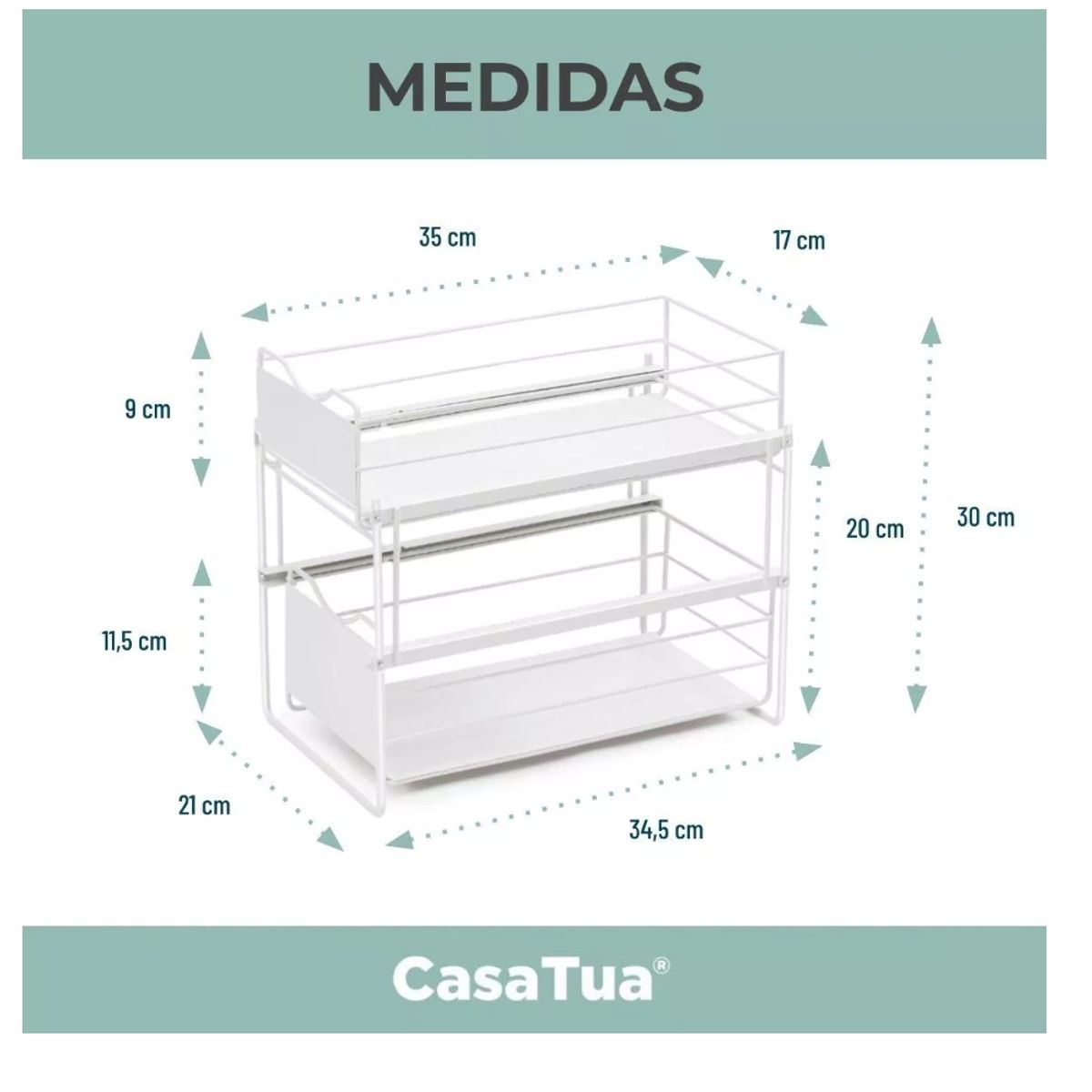 GENERICO - Organizador Estante Multiuso Casatua Lavaplatos Cocina Baño