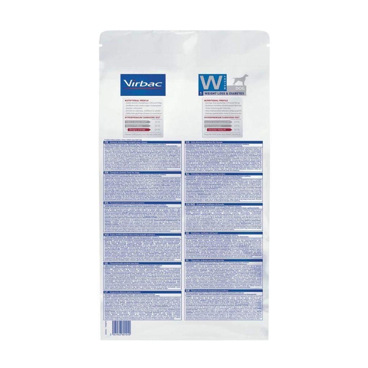 VIRBAC - HPM Virbac Dog 1 Weight Loss & Diabetes 3 kg