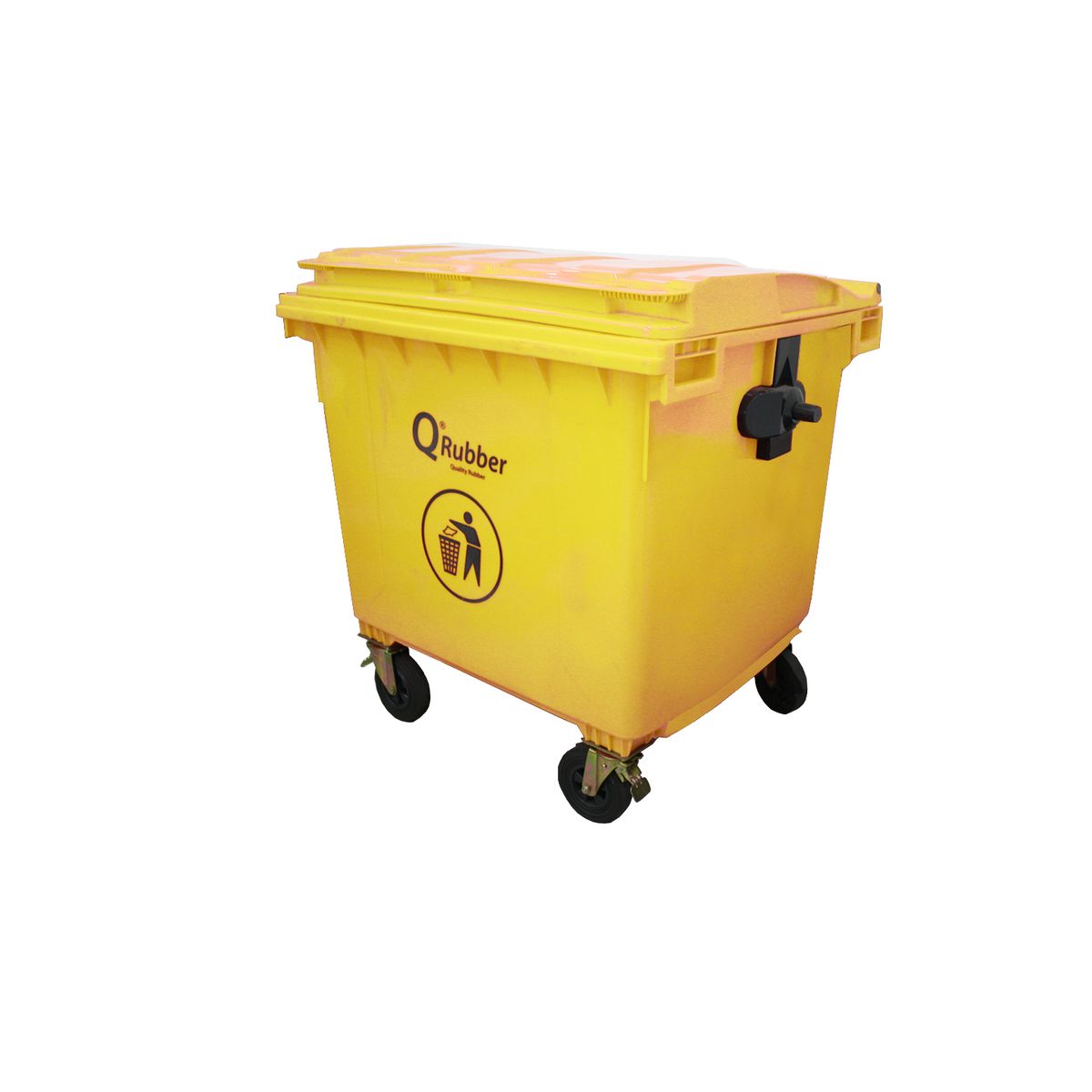 QRUBBER - Contenedor de Basura 1100 lts amarillo QRubber