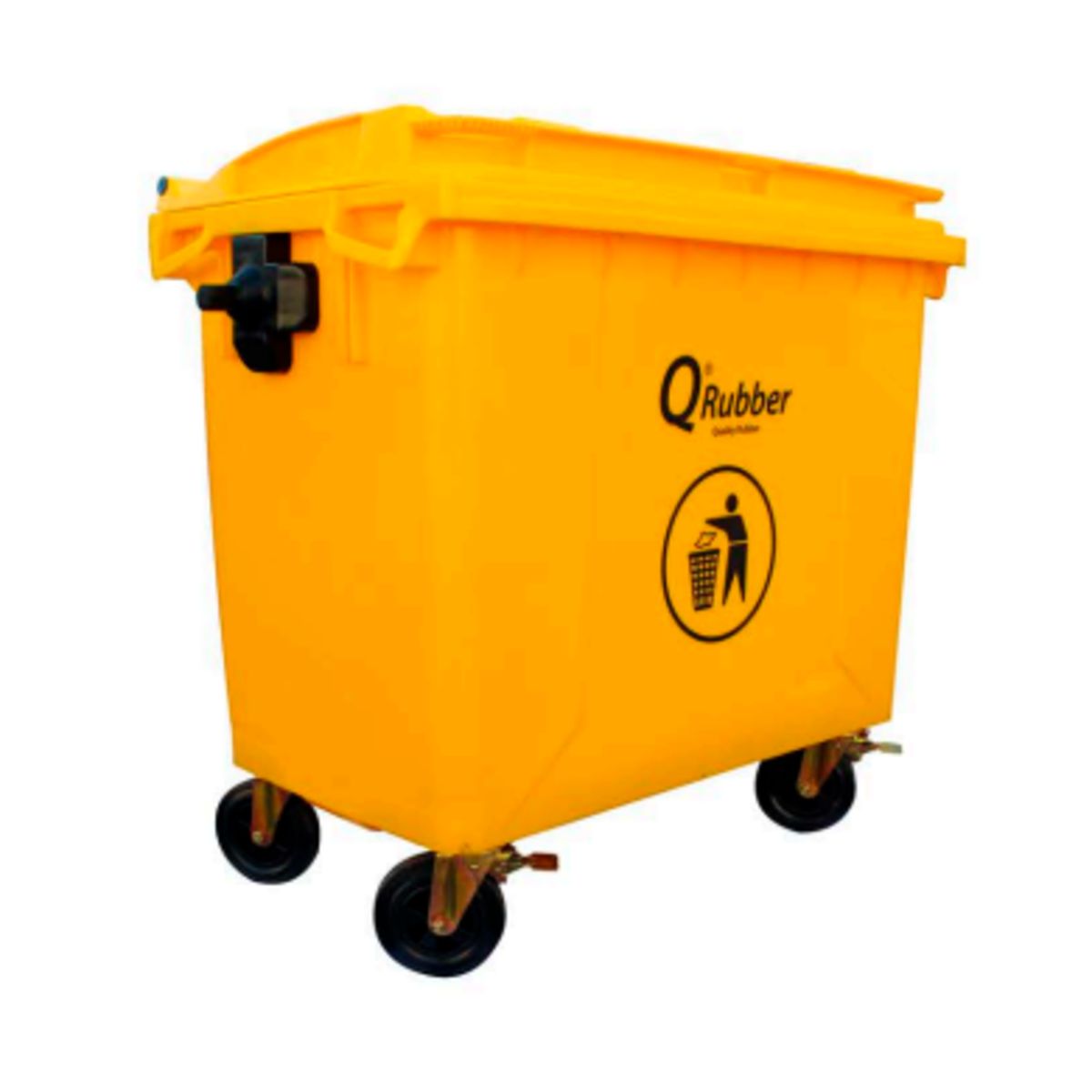 QRUBBER - Contenedor de Basura 1100 lts amarillo QRubber