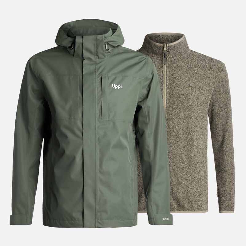 LIPPI - Chaqueta Hombre Tres Cruces Fusion-3 Hoody Jacket Verde Militar Lippi