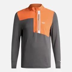 LIPPI - Poleron Hombre Karova Nano F 1/4 Zip Naranjo Oscuro