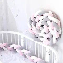 OEM - PROTECTOR DE ALGODON PARA CUNA BEBES 3 METROS - Rosa - 3M