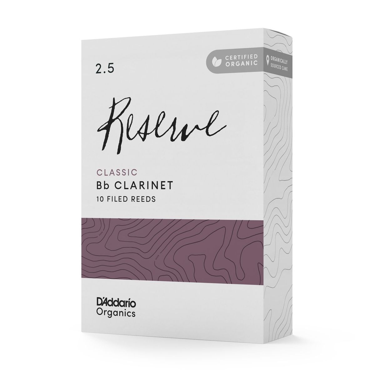 DADDARIO - Cañas Clarinete Bb 2.5 Organic Reserve Pack 10 ODCT1025 Daddario