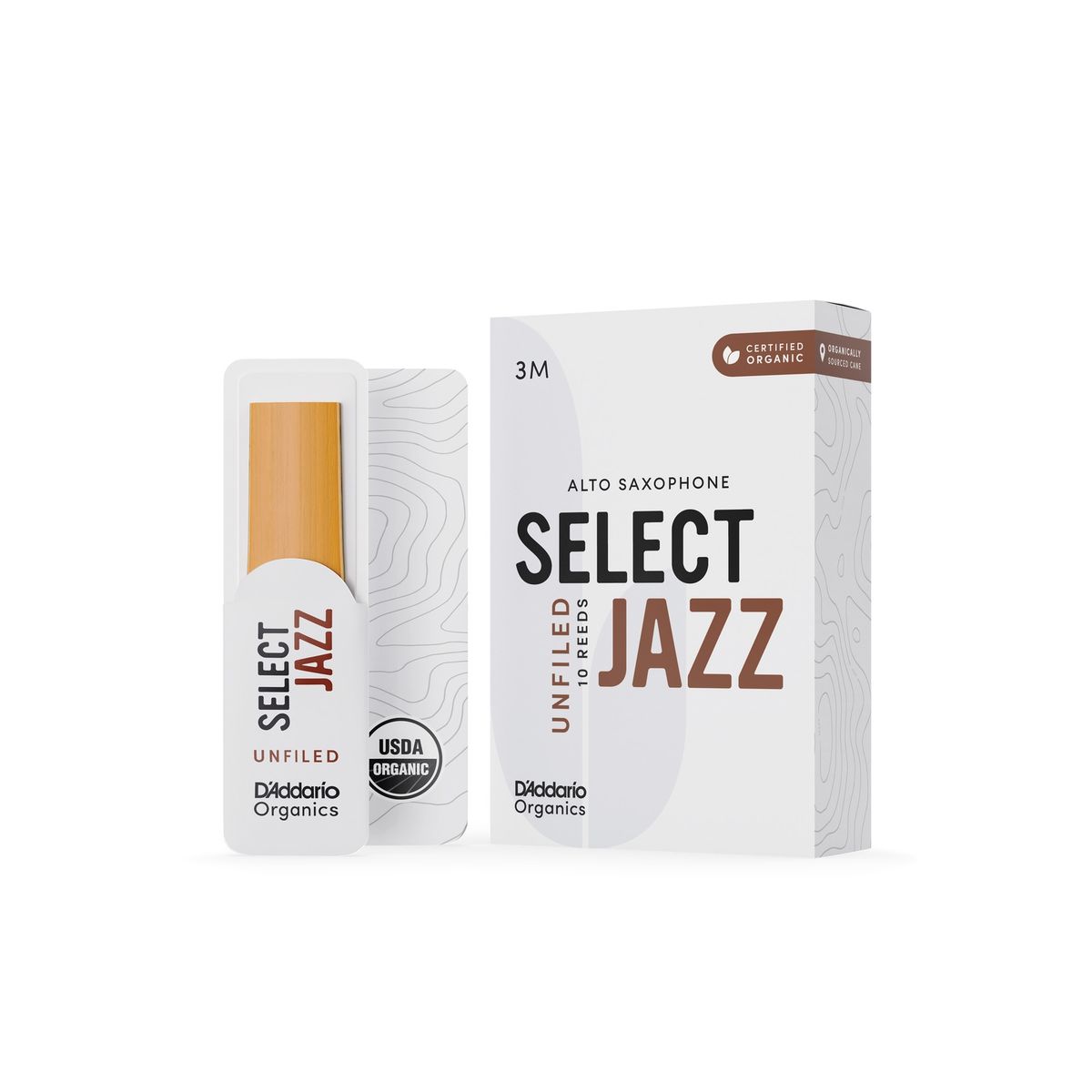 DADDARIO - Caña S/Limar Saxo A. 3M Organic Pqt/10 ORRS10ASX3M Daddario