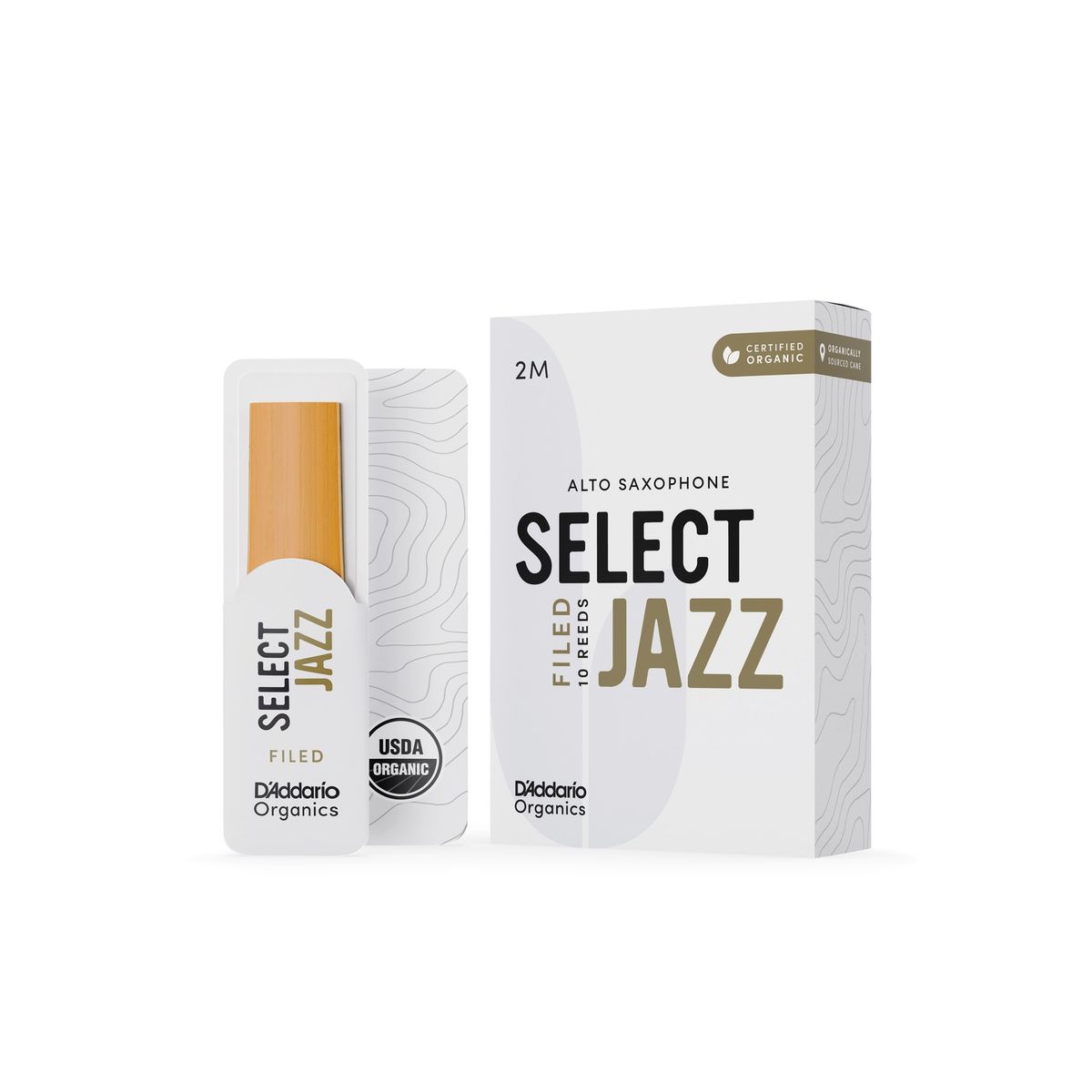 DADDARIO - Cañas Sin Limar Saxo Alto 2M Organic Select Jazz Pack 10 ORSF10ASX2M Daddario