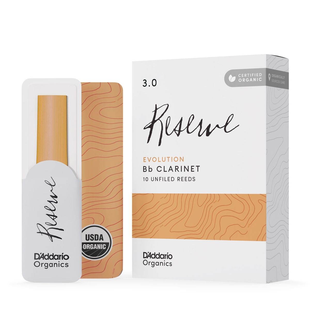 DADDARIO - Cañas Clarinete Bb 3.0 Organic Reserve pack 10 Daddario