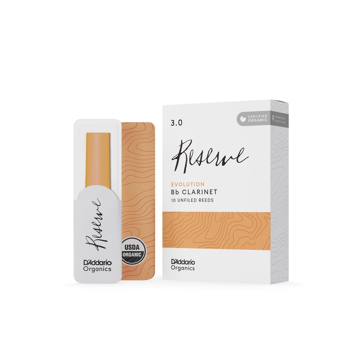 DADDARIO - Cañas Clarinete Bb 3.0 Organic Reserve pack 10 Daddario