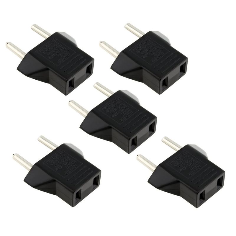 GENERICO - 5 ADAPTADORES ENCHUFE DE AMERICANO A CHILENO