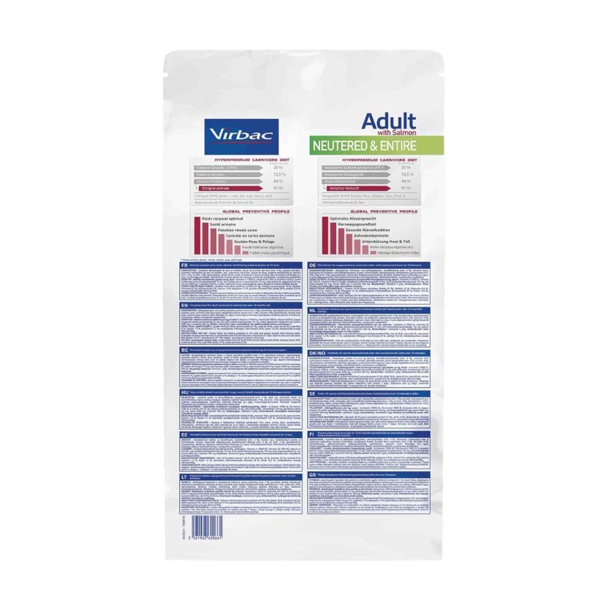 VIRBAC - HPM Virbac Adult Neutered & Entire Cat with Salmon 3 kg