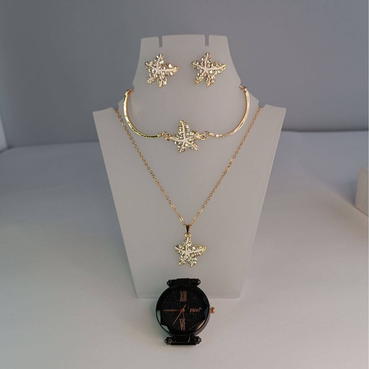 GENERICO - Reloj pulsera collar y aros de moda cristales de circón para mujer