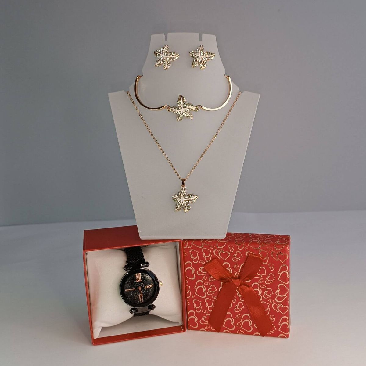 GENERICO - Reloj pulsera collar y aros de moda cristales de circón para mujer