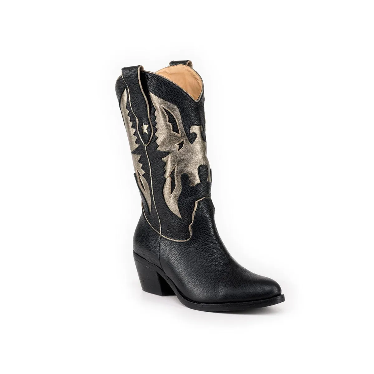 VANESSA GIL - BOTA MUJER DE CUERO AGUILA NEGRO ORO