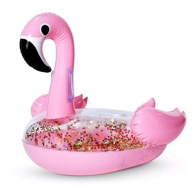 GENERICO - Inflable Flamenco Rosado con Glitter