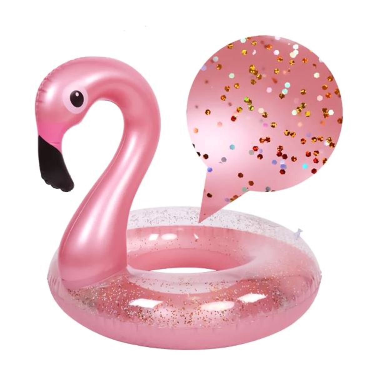 GENERICO - Inflable Flamenco Rosado con Glitter