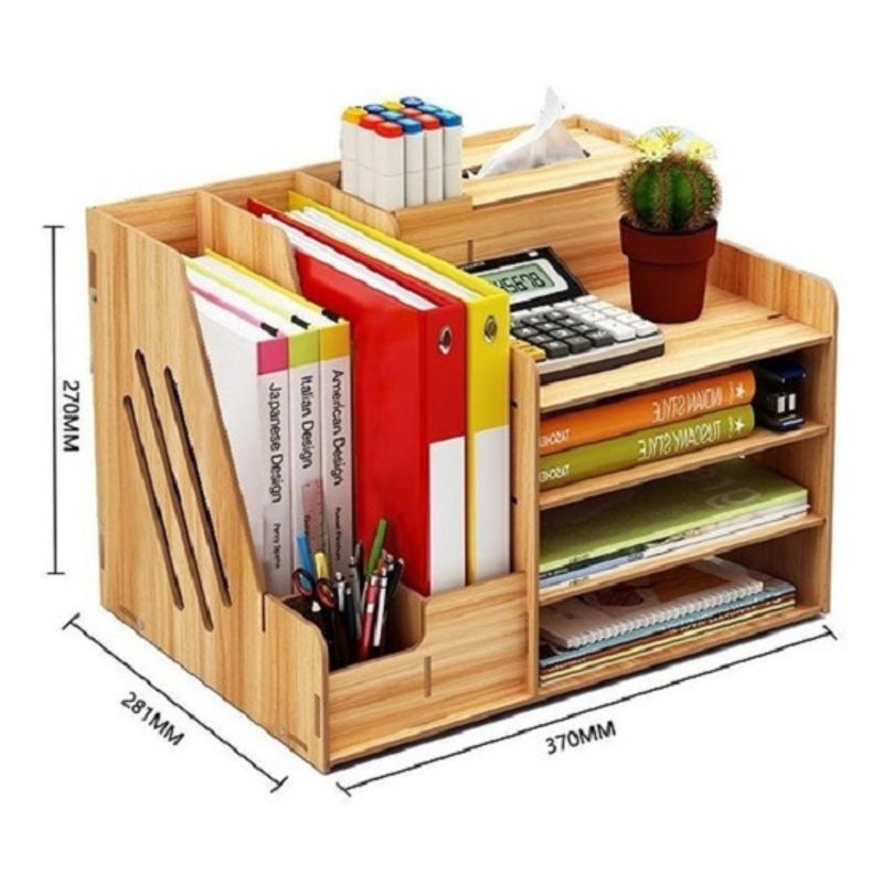 GENERICO - Caja Estante Organizador Multifuncional Portatil Hogar Oficina Madera…