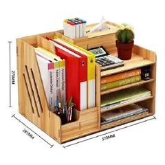 GENERICO - Caja Estante Organizador Multifuncional Portatil Hogar Oficina Madera…