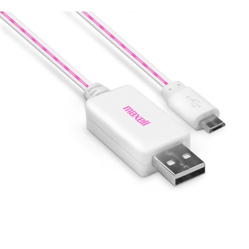 MAXELL - Cable Maxell Iluminado 90cm Microusb Blanco