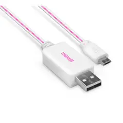 MAXELL - Cable Iluminado 90cm Microusb Blanco