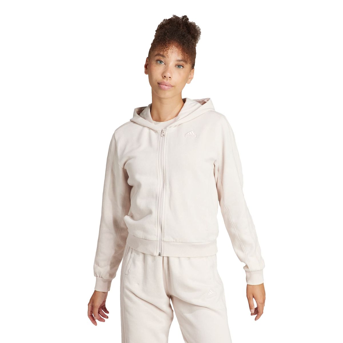 ADIDAS - Polerón con Capucha ALL SZN 3 Tiras Garment Wash en Felpa Francesa con Cierre Frontal