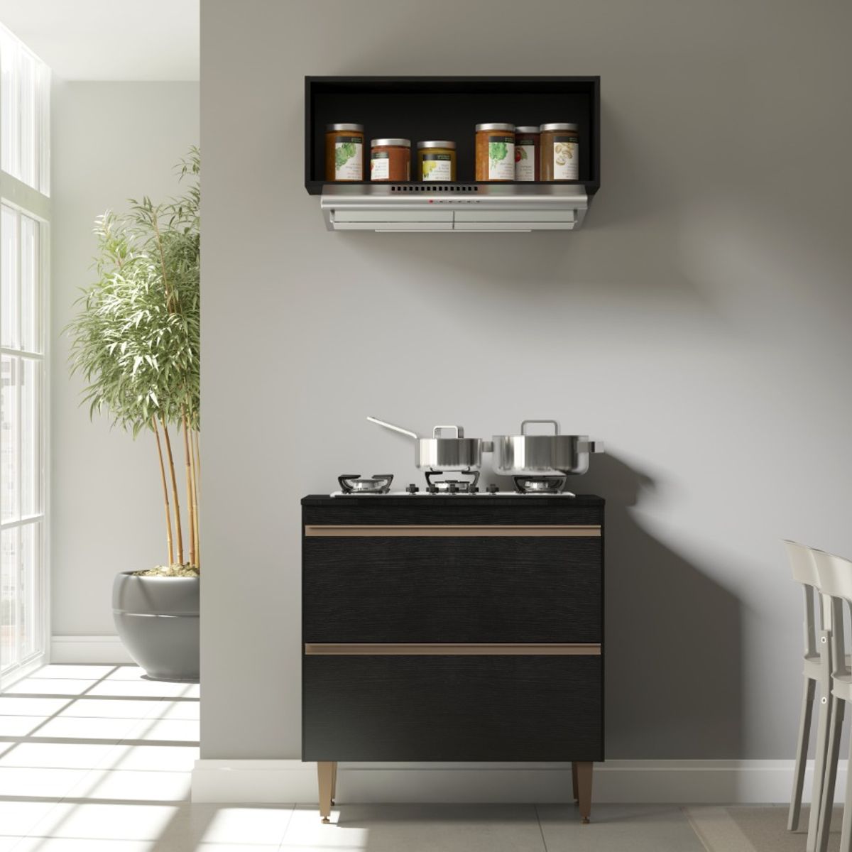 GENERICO - Mueble Mural 1 Nicho 80cm Cafe