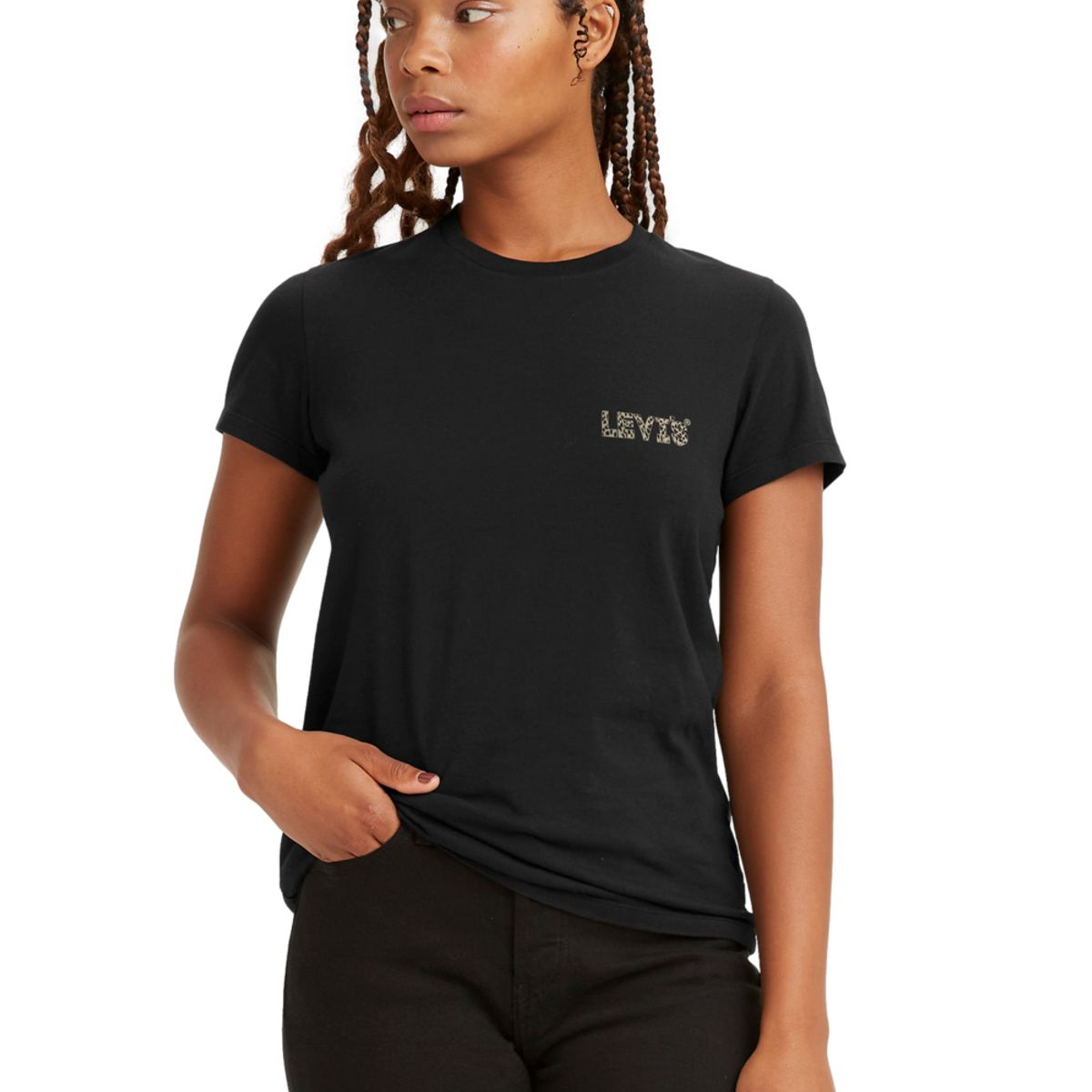 LEVIS - Polera Mujer Regular Fit Lisa Mini Logo Negro Levis