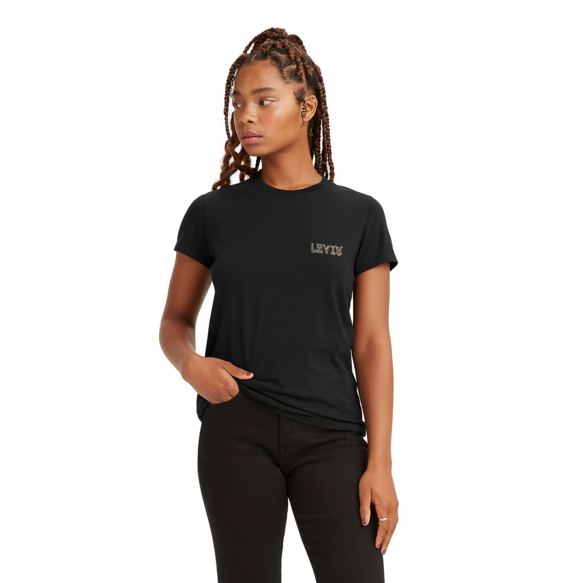 LEVIS - Polera Mujer Regular Fit Lisa Mini Logo Negro Levis