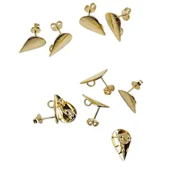 GENERICO - Set De 6 Pares De Bases De Aros Con Baño De Oro Modelos 4