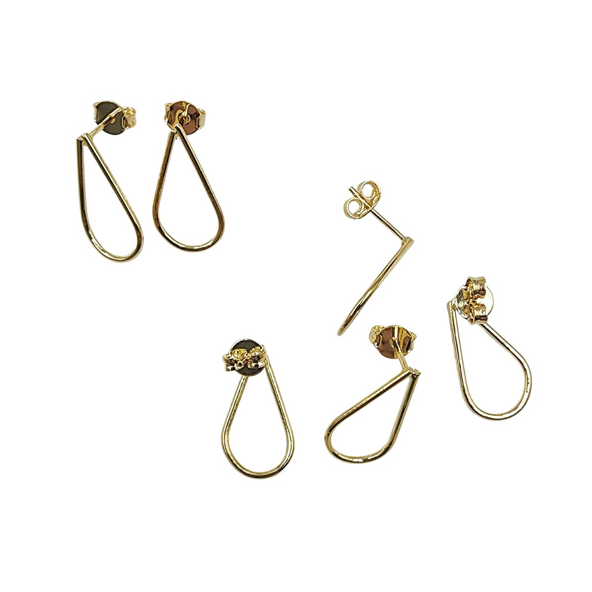 GENERICO - Set De 6 Pares De Bases De Aros Con Baño De Oro Modelos 4