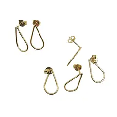 GENERICO - Set De 6 Pares De Bases De Aros Con Baño De Oro Modelos 4