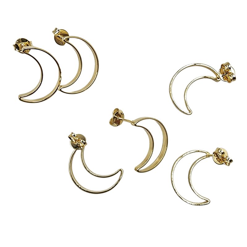 GENERICO - Set De 6 Pares De Bases De Aros Con Baño De Oro Modelos 4