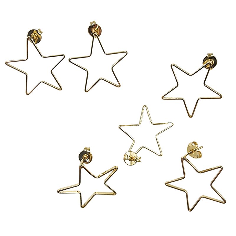 GENERICO - Set De 6 Pares De Bases De Aros Con Baño De Oro Modelos 4