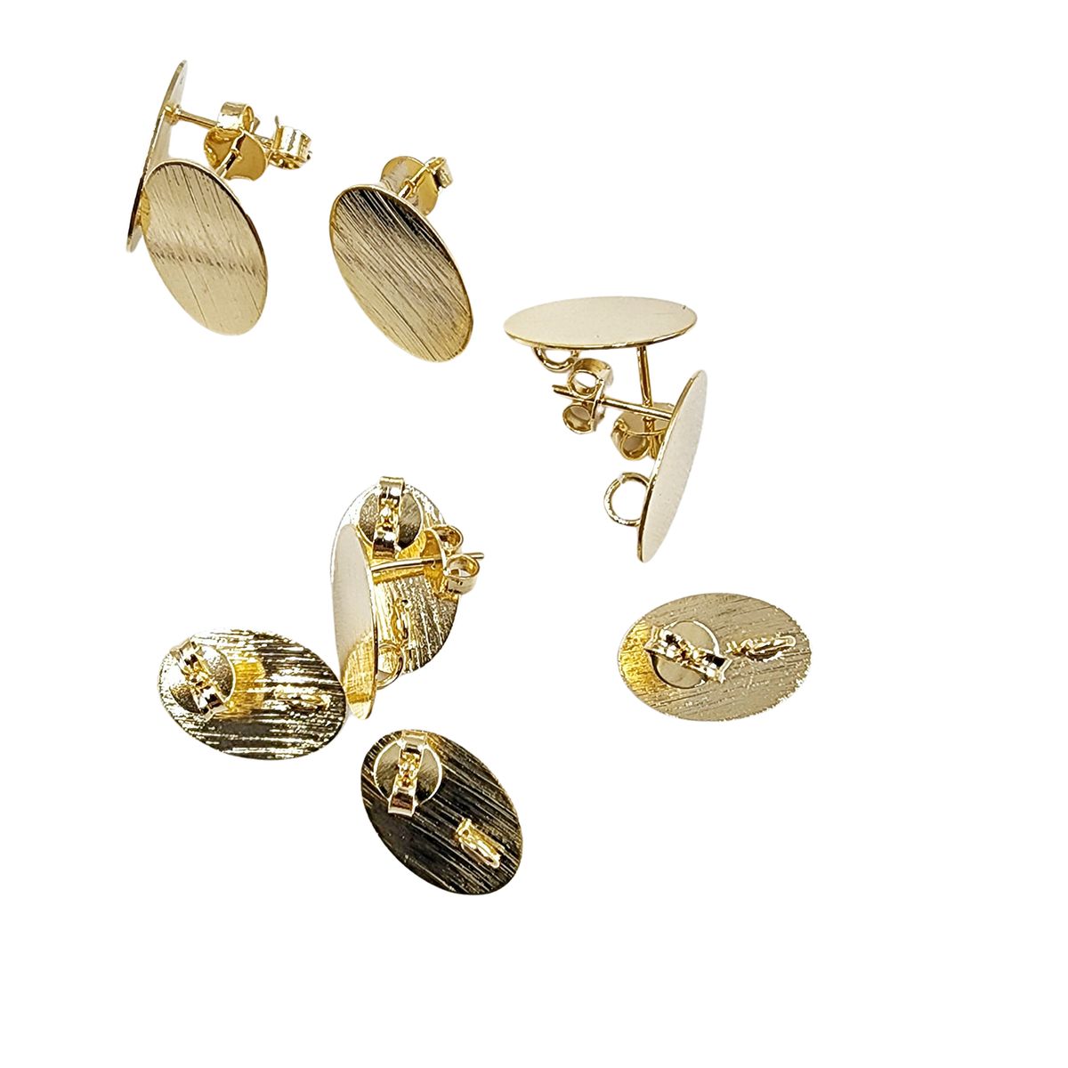 GENERICO - Set De 6 Pares De Bases De Aros Con Baño De Oro Modelos 4