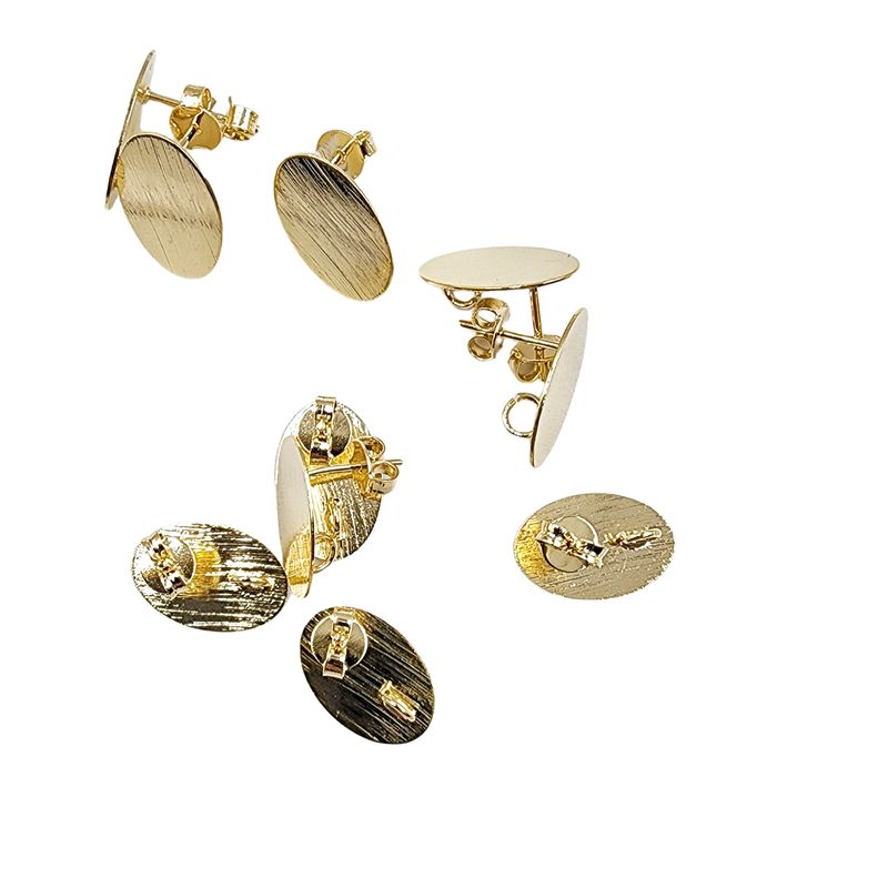 GENERICO - Set De 6 Pares De Bases De Aros Con Baño De Oro Modelos 4