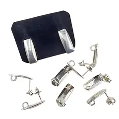 GENERICO - Set De 6 Pares De Bases De Aros Con Baño De Oro Modelos 4 - Multicolor