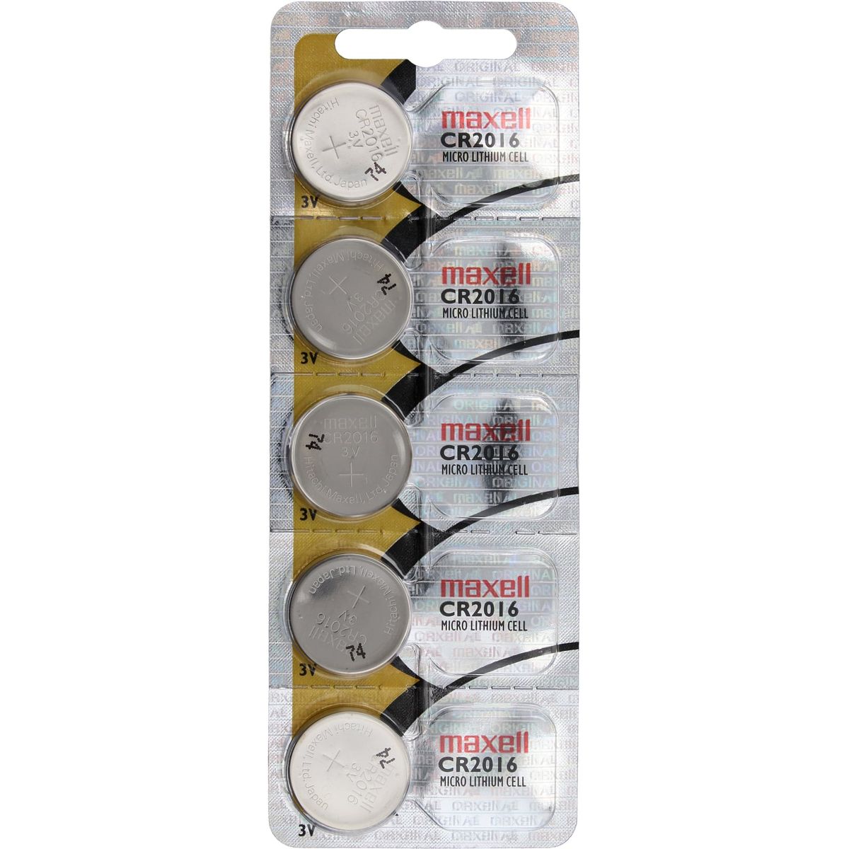 MAXELL - Pack 5 Pilas CR2016 3v Maxell Tipo Boton Original